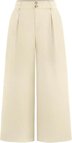 Beige plus-size wide-leg trousers