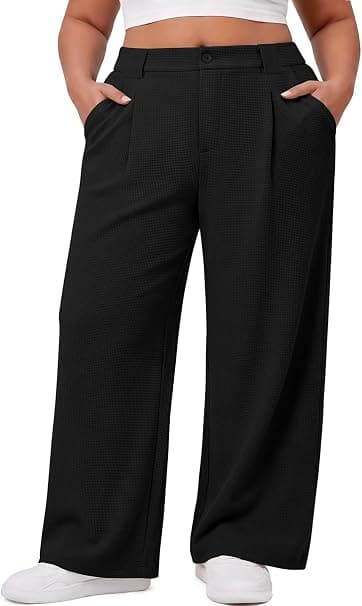 Plus-size wide-leg trousers