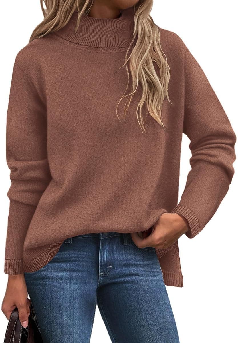 Nutmeg plus-size turtleneck sweater