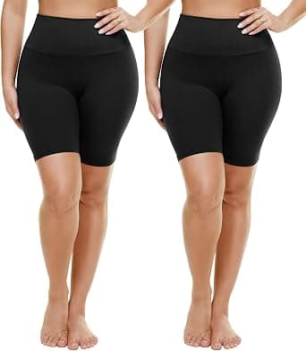 Plus-size black bike shorts