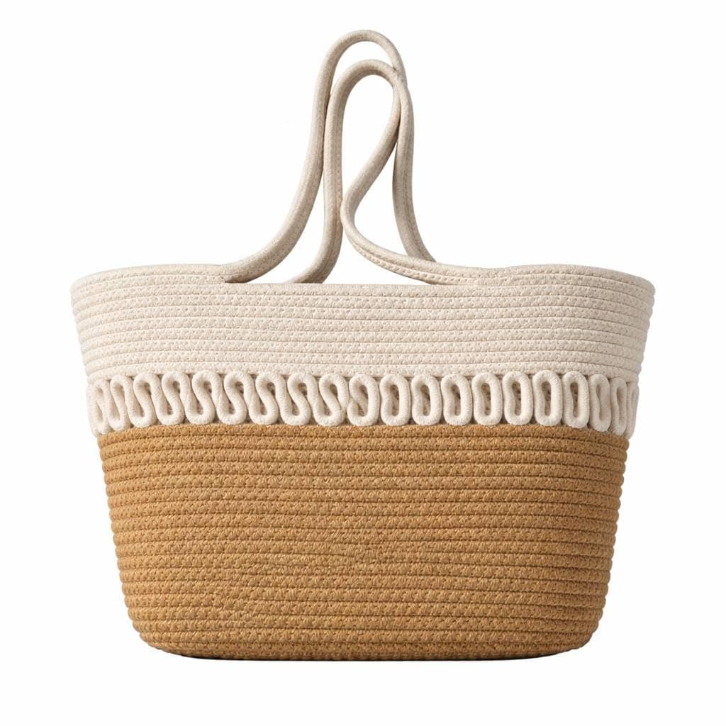 Woven straw tote