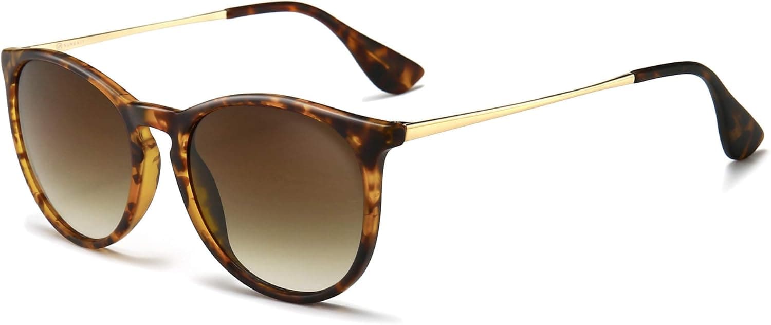 Amber-brown round sunglasses