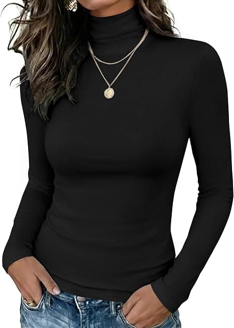 Black fitted long-sleeve top