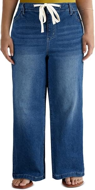Plus-size light-wash jeans