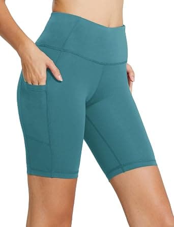 Green plus-size biker shorts