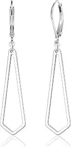 Silver geometric drop earrings