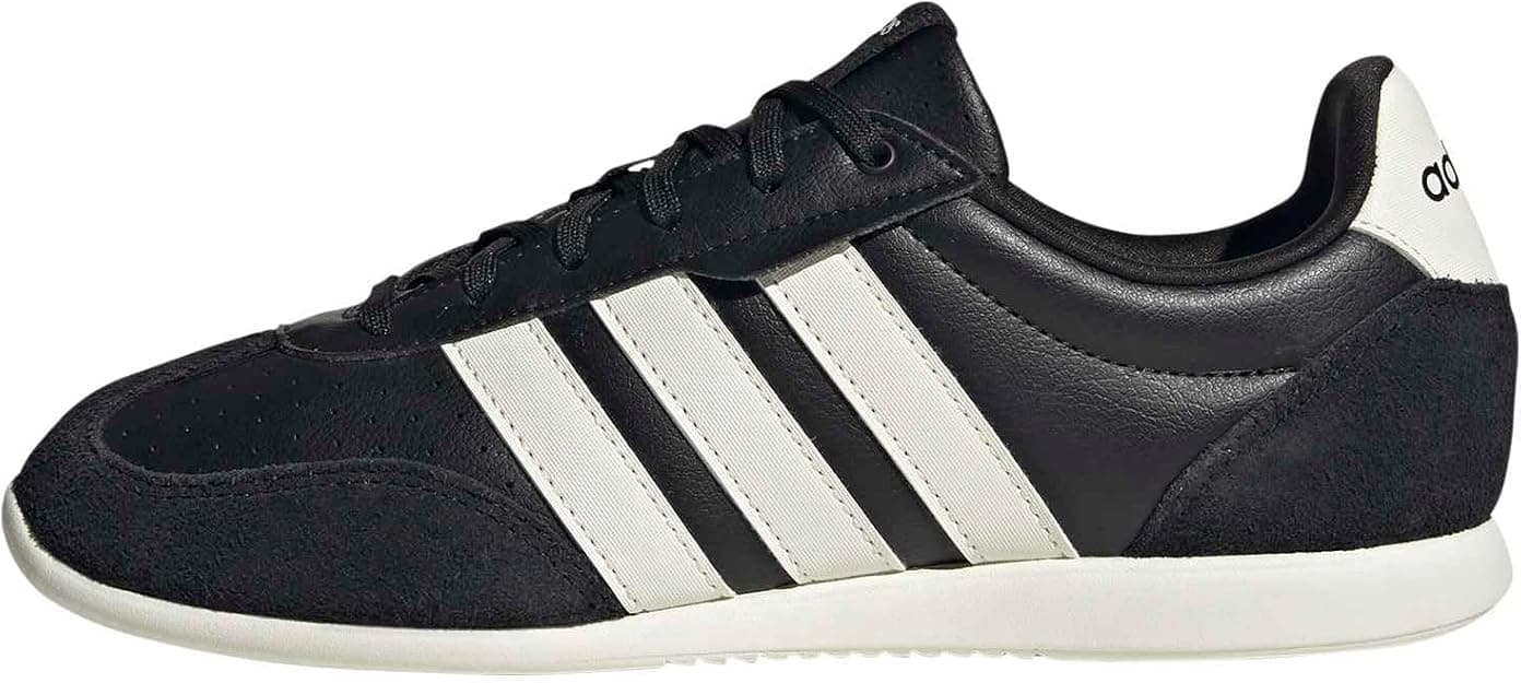 adidas black-and-white low-top sneakers