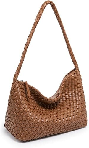 Brown woven handbag