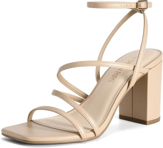 Black strappy heeled sandals