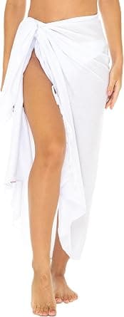 White sheer rayon beach sarong