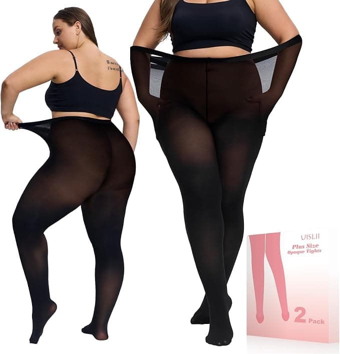 Black plus-size opaque tights