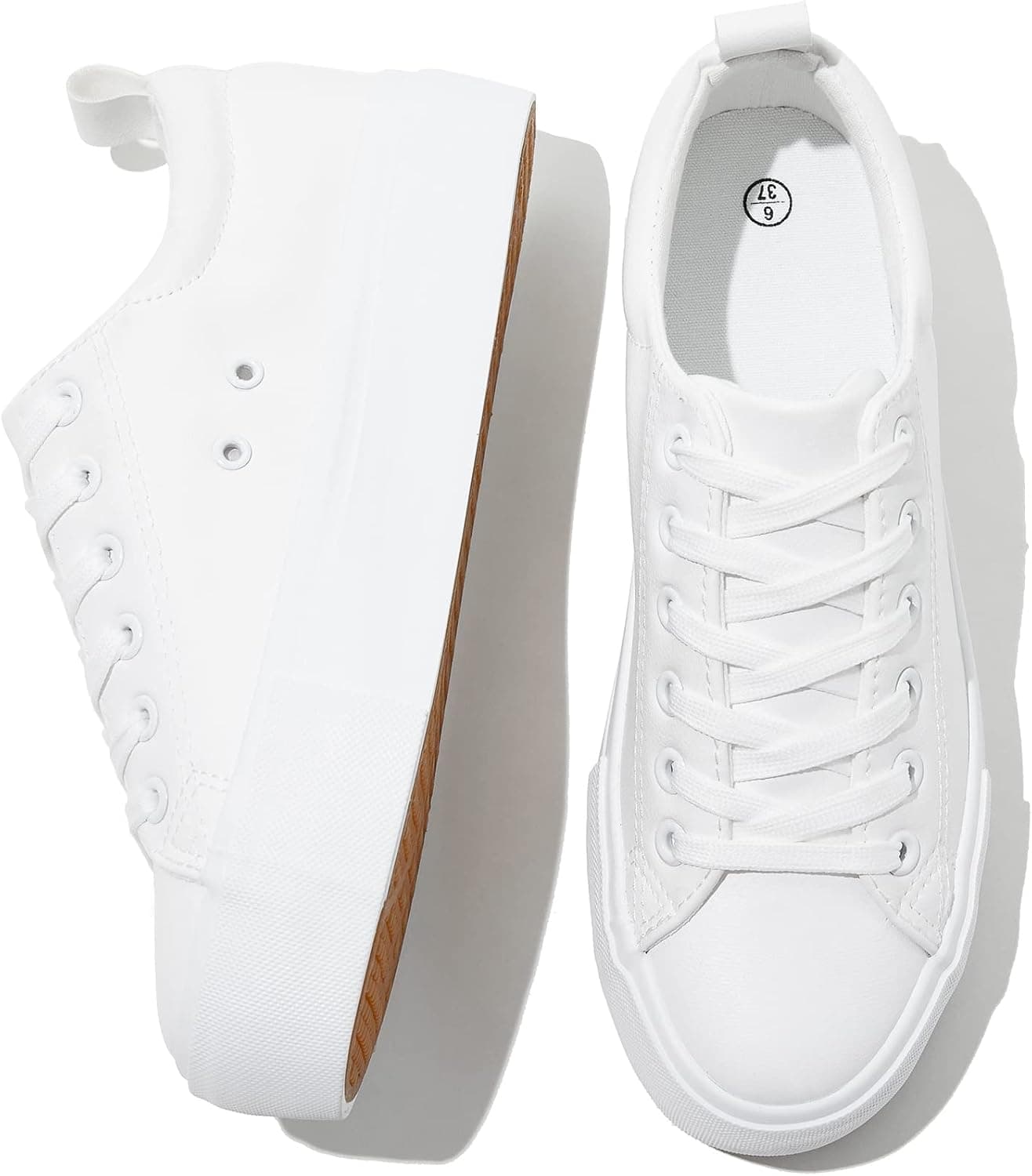 White platform sneakers