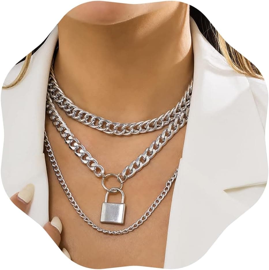 Silver chunky chain necklace