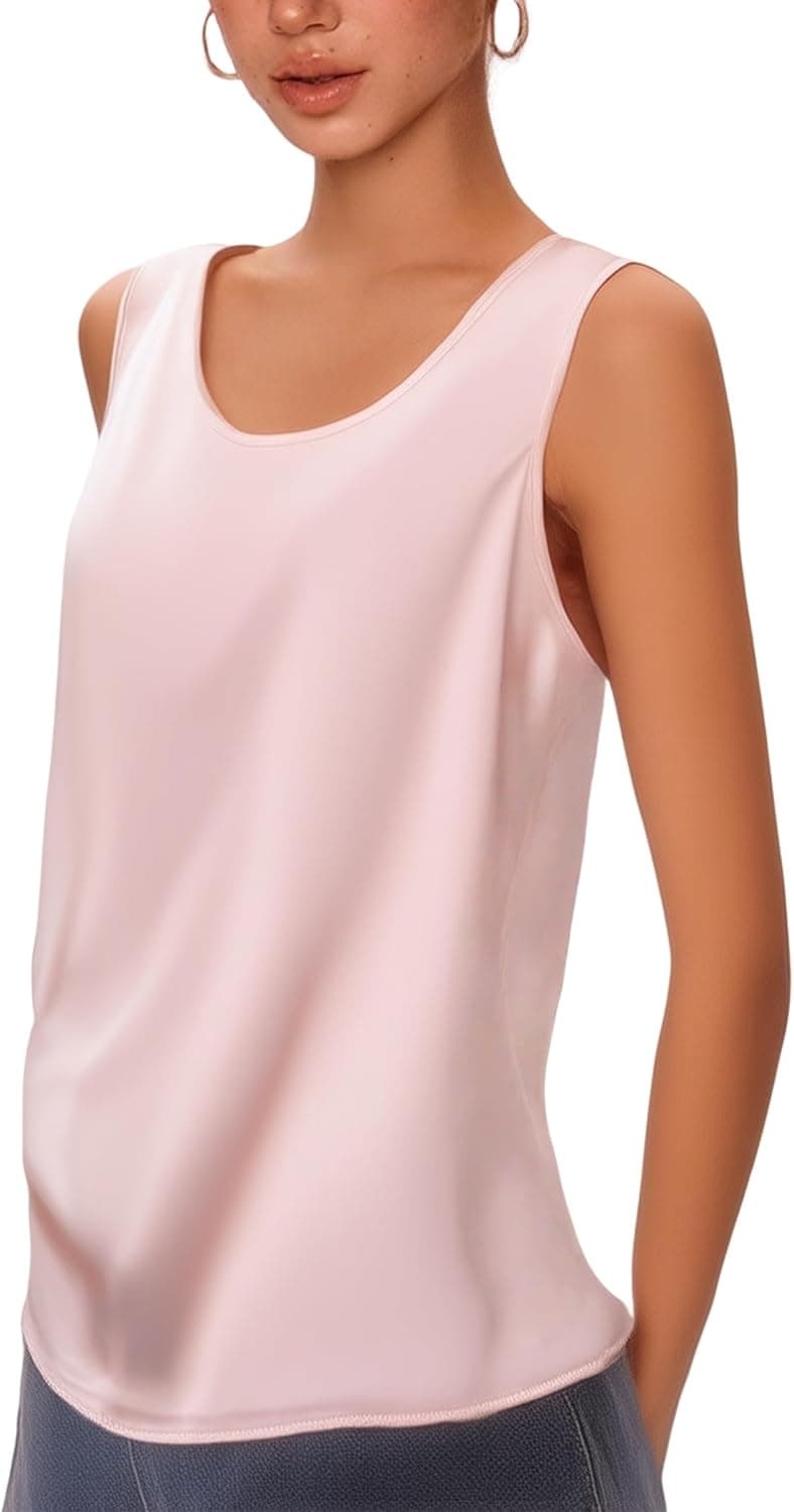 Peach silky sleeveless camisole