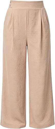Eytino beige plus-size wide-leg pants