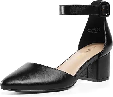 DREAM PAIRS black pointed-toe pumps