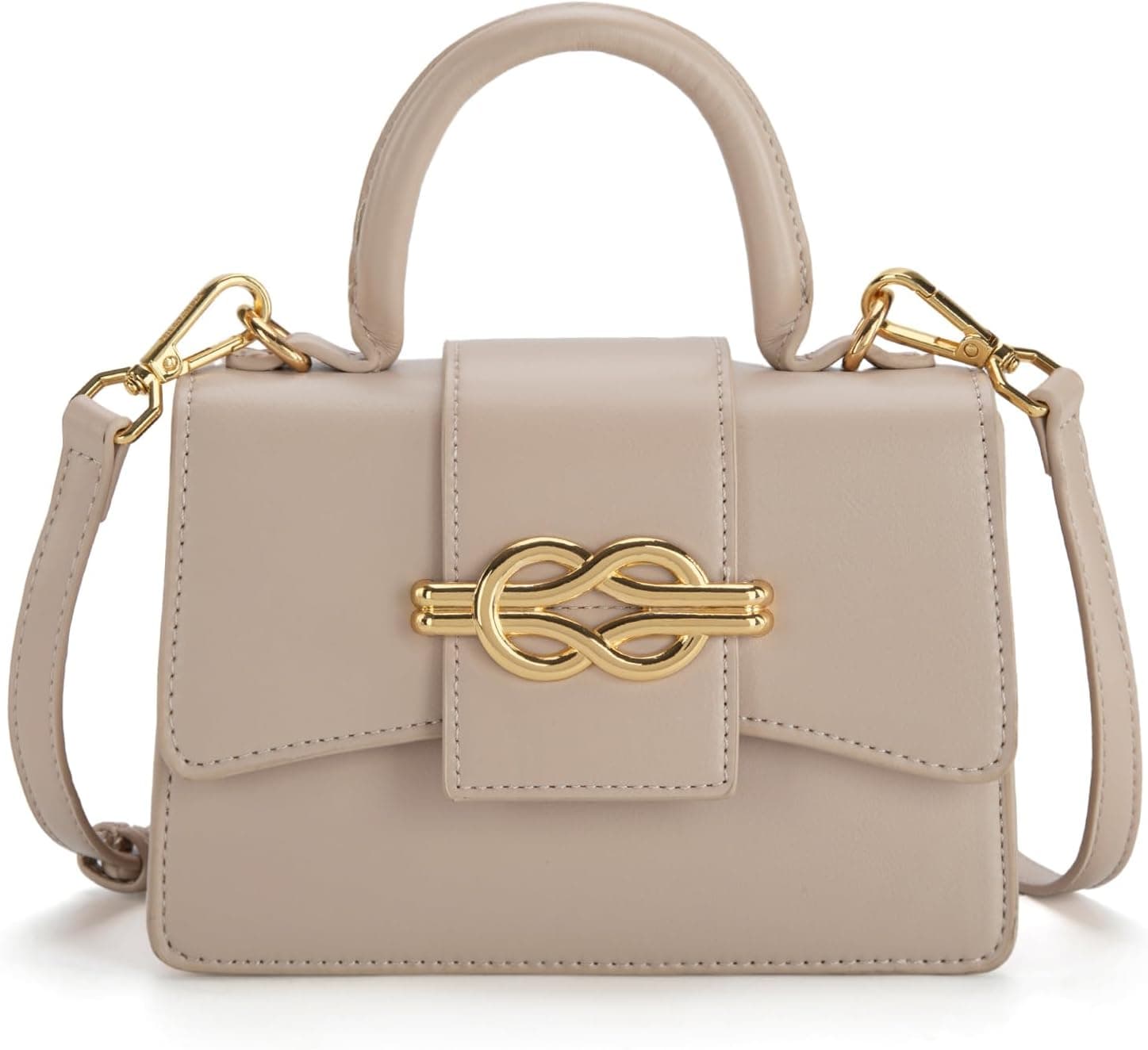 Coconut-milk tan top-handle tote bag