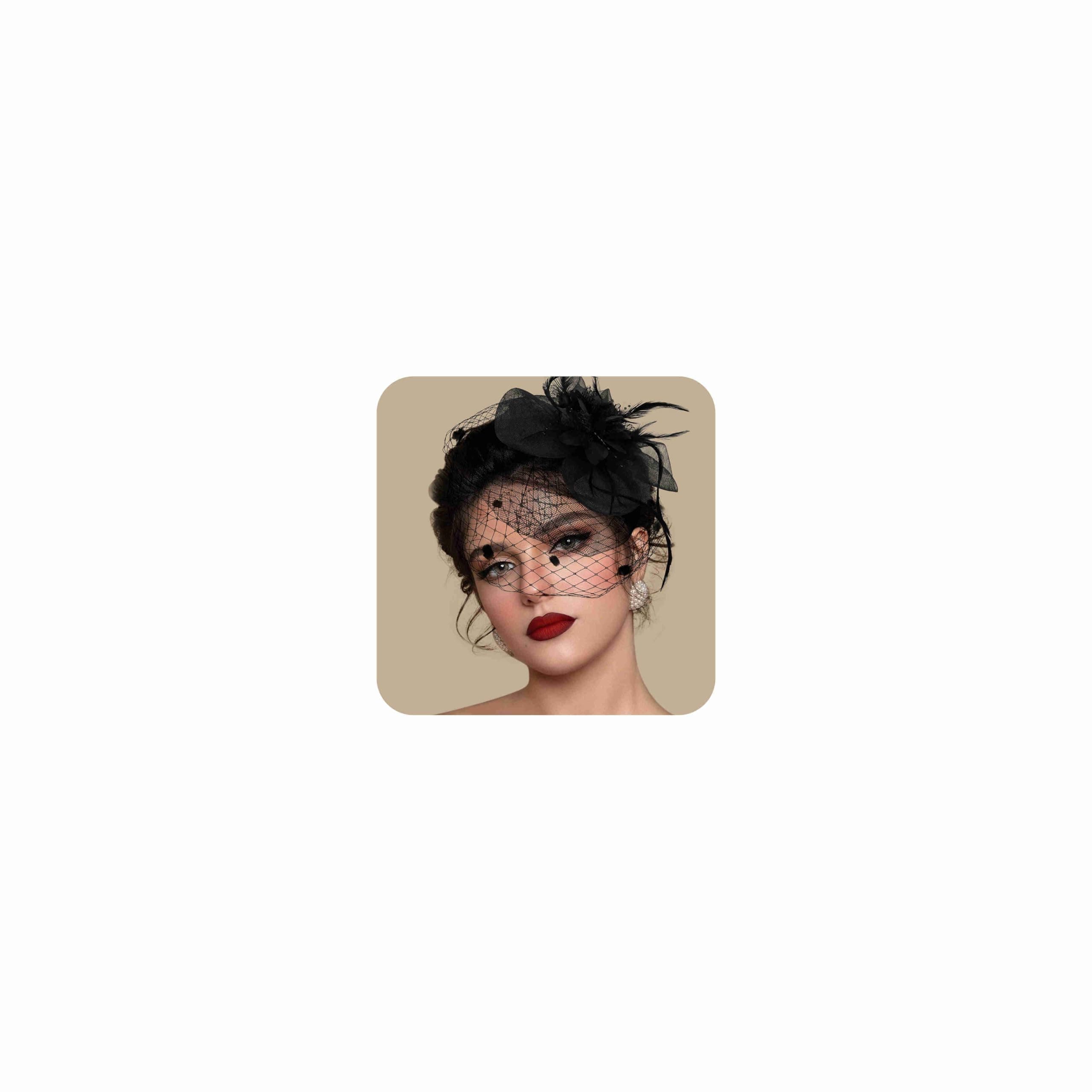 Black feather fascinator headband