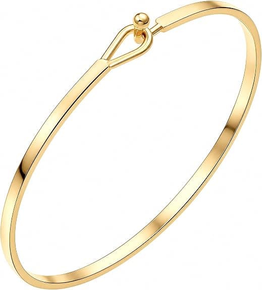 18K gold-plated bar cuff bracelet
