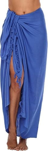 Royal-blue wrap sarong skirt