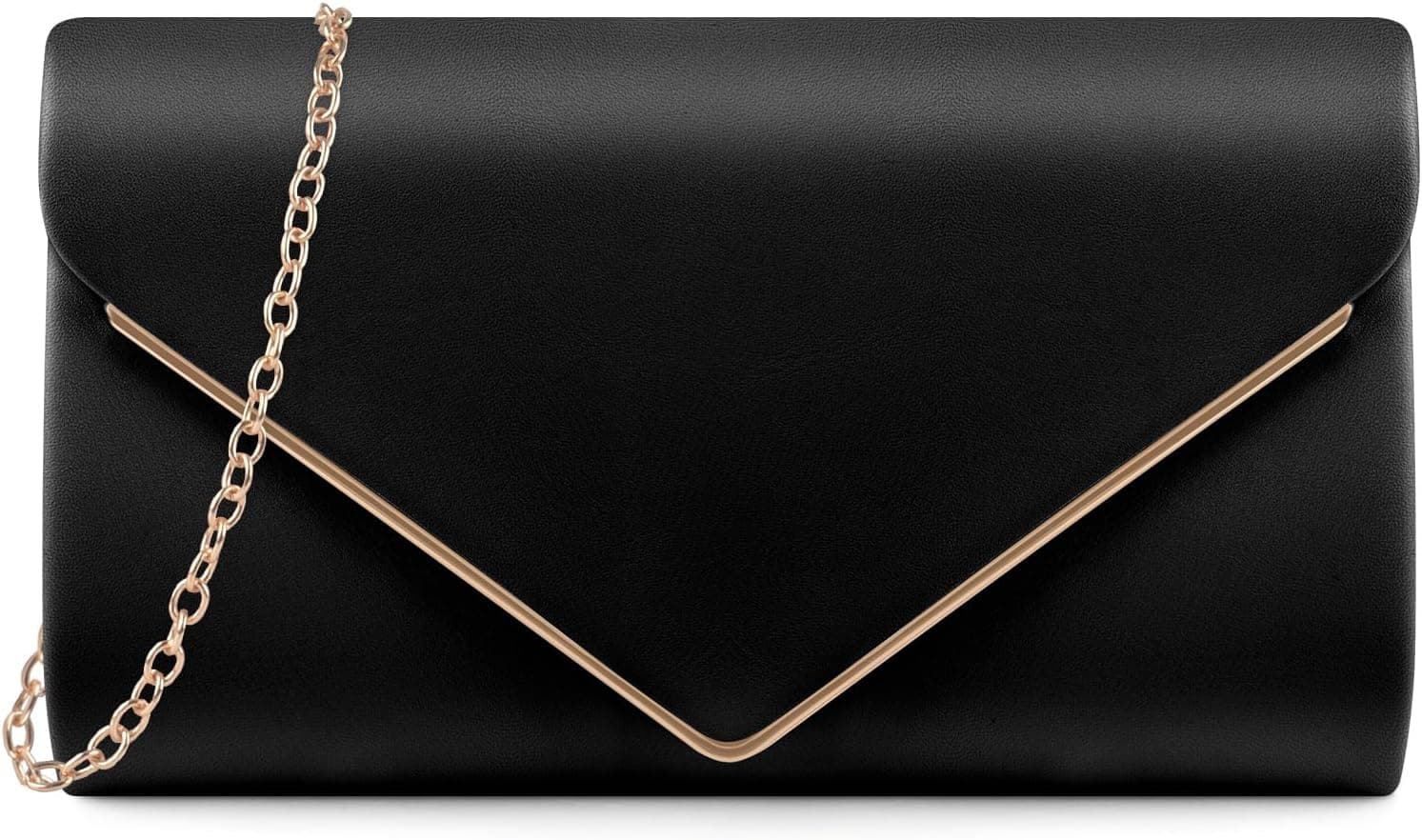 Black PU envelope clutch