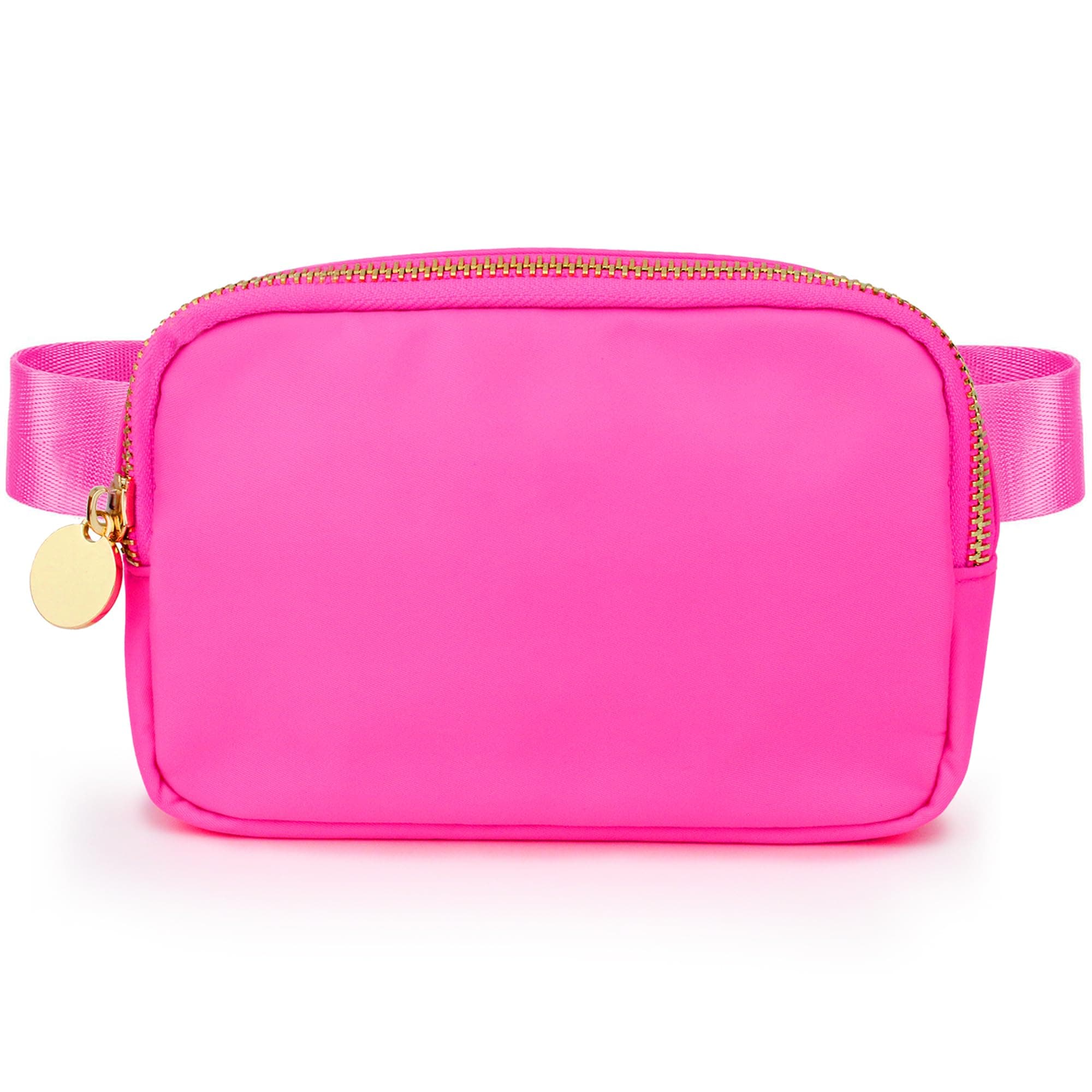 Neon-pink crossbody belt bag