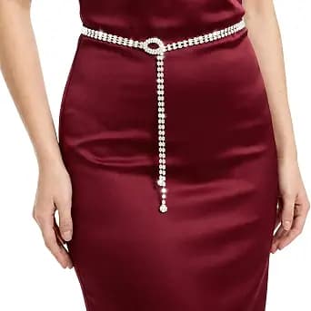 Silver rhinestone waist belt