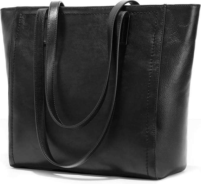 Black structured tote bag