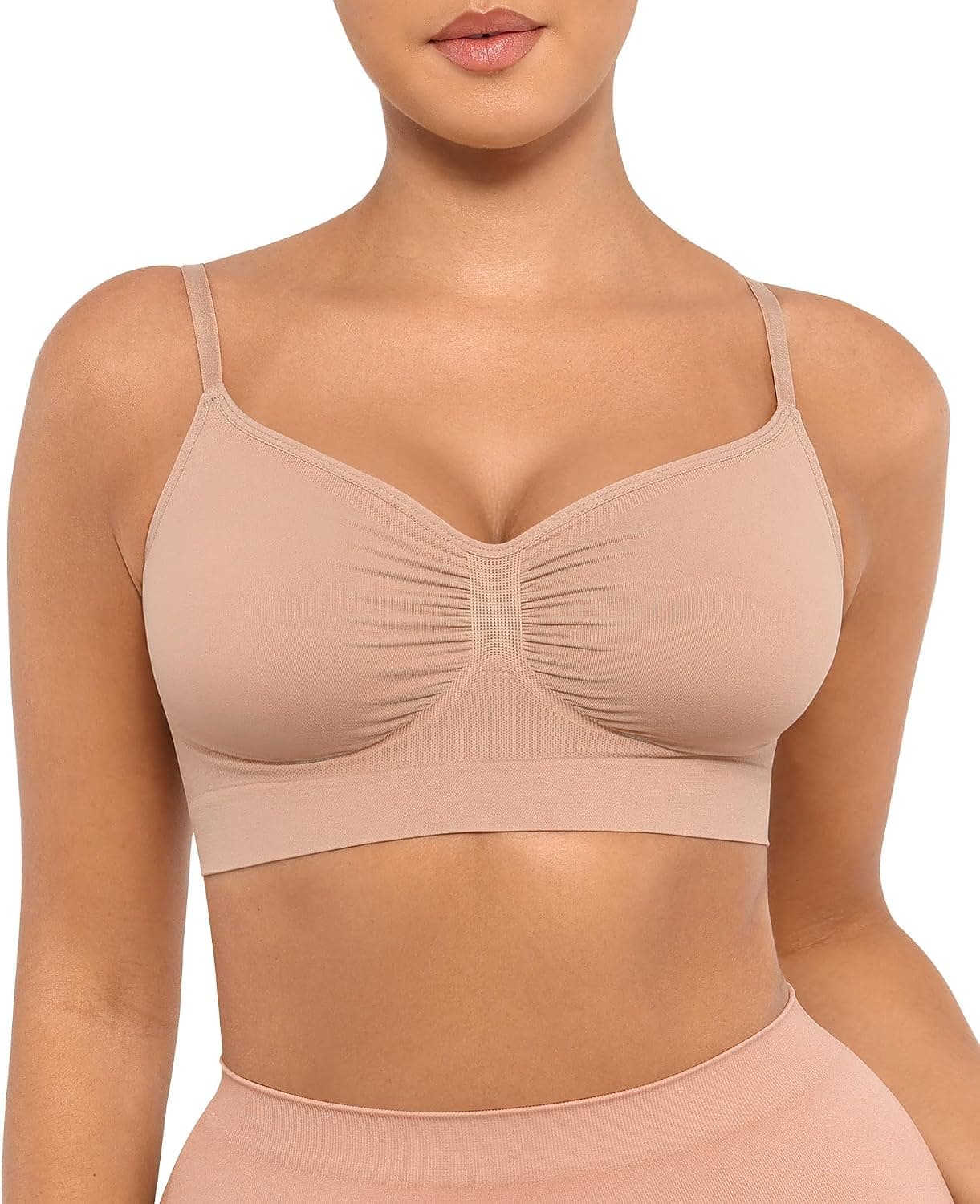 Nude seamless plus-size bralette