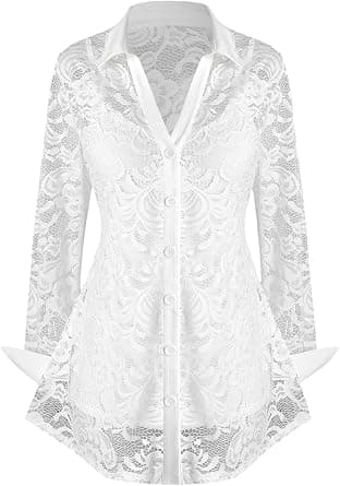 Rosegal plus-size sheer lace shirt and cami