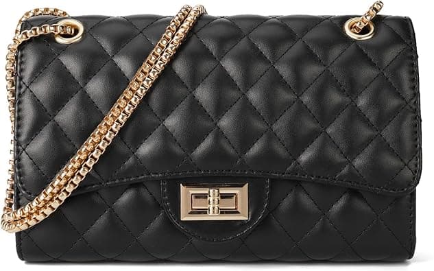 Gladdon black quilted chain-strap crossbody bag