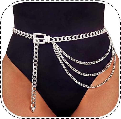Silver chain belt