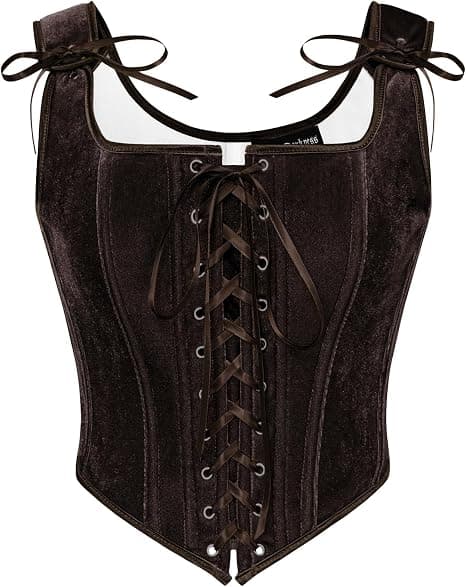 Scarlet Darkness dark-brown velvet corset bodice