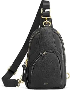 Black leather crossbody bag
