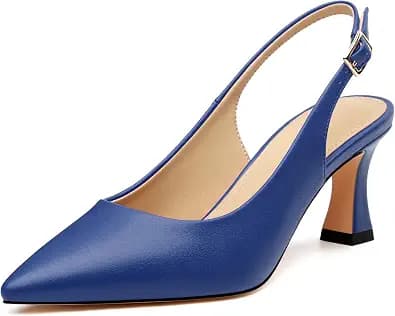 Royal-blue pointed-toe pumps