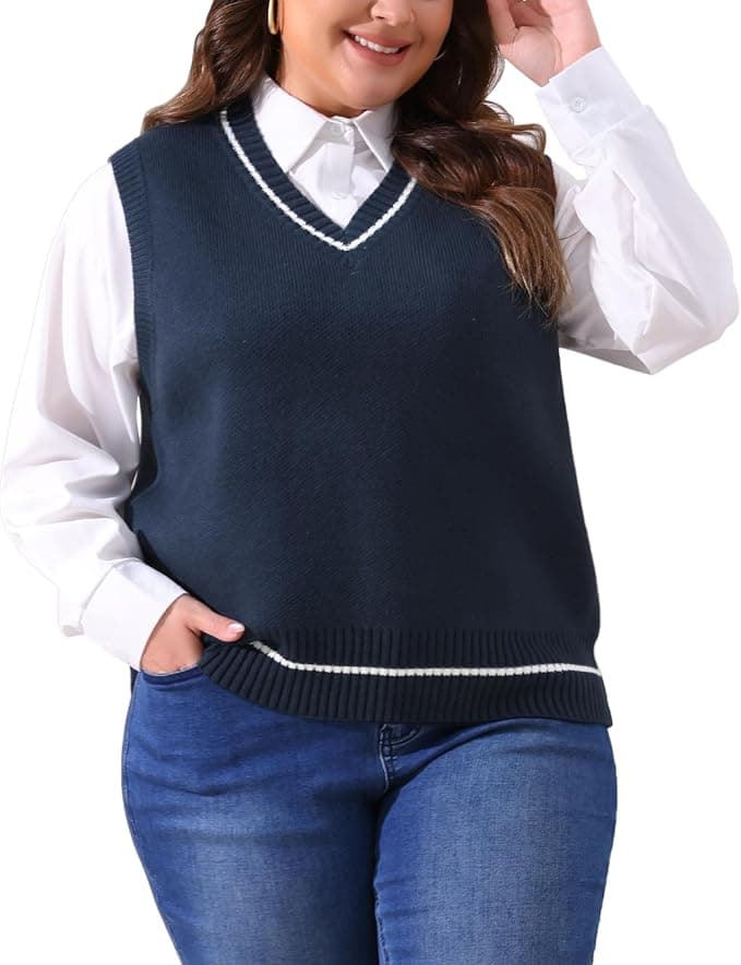 Plus-size cable-knit sweater vest