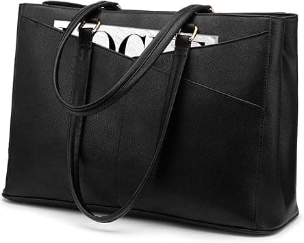 LOVEVOOK black structured laptop tote