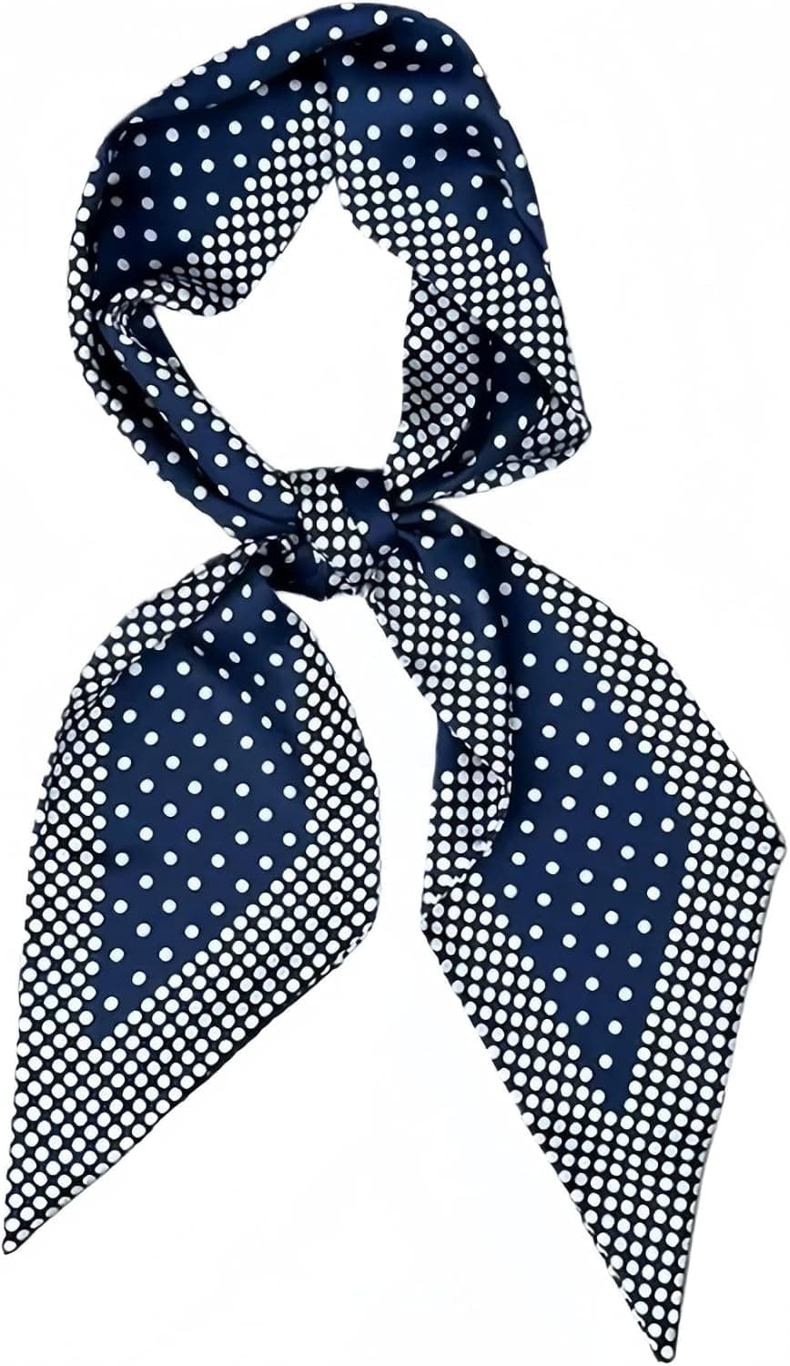 Navy satin scarf for bag accent