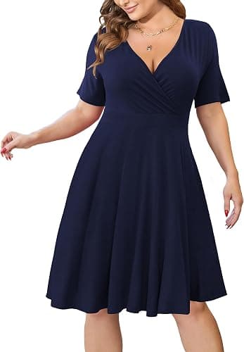 Plus-size faux-wrap dress