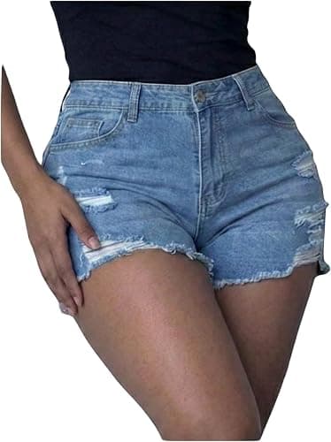 Light-wash plus-size denim shorts