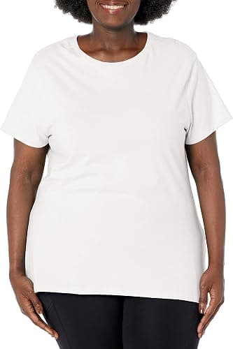 White plus-size cotton crewneck T-shirt