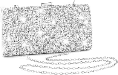 ELABEST silver rhinestone clutch