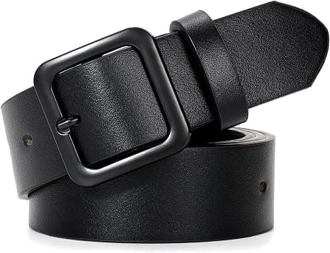 XZQTIVE black faux-leather belt with extended sizing