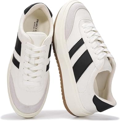 White platform sneakers
