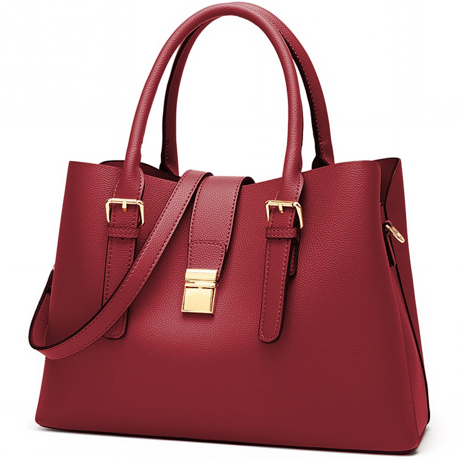 Dasein red structured top-handle satchel bag