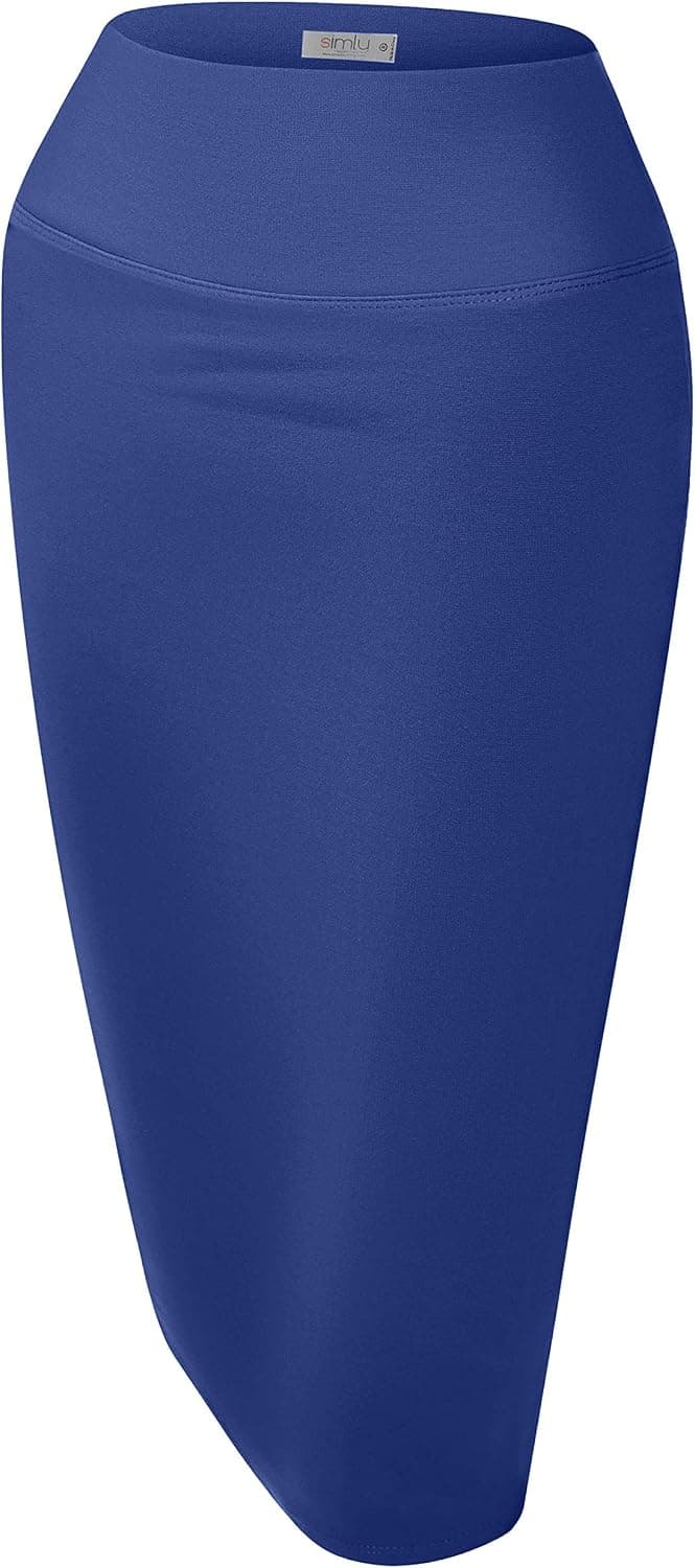 Royal-blue plus-size pencil skirt