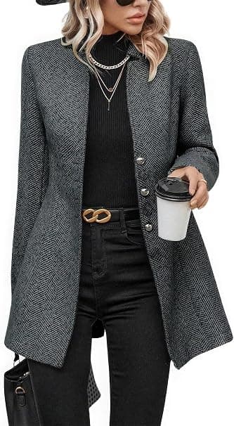 Grey herringbone blazer