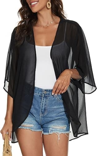 CHICGAL black chiffon kimono