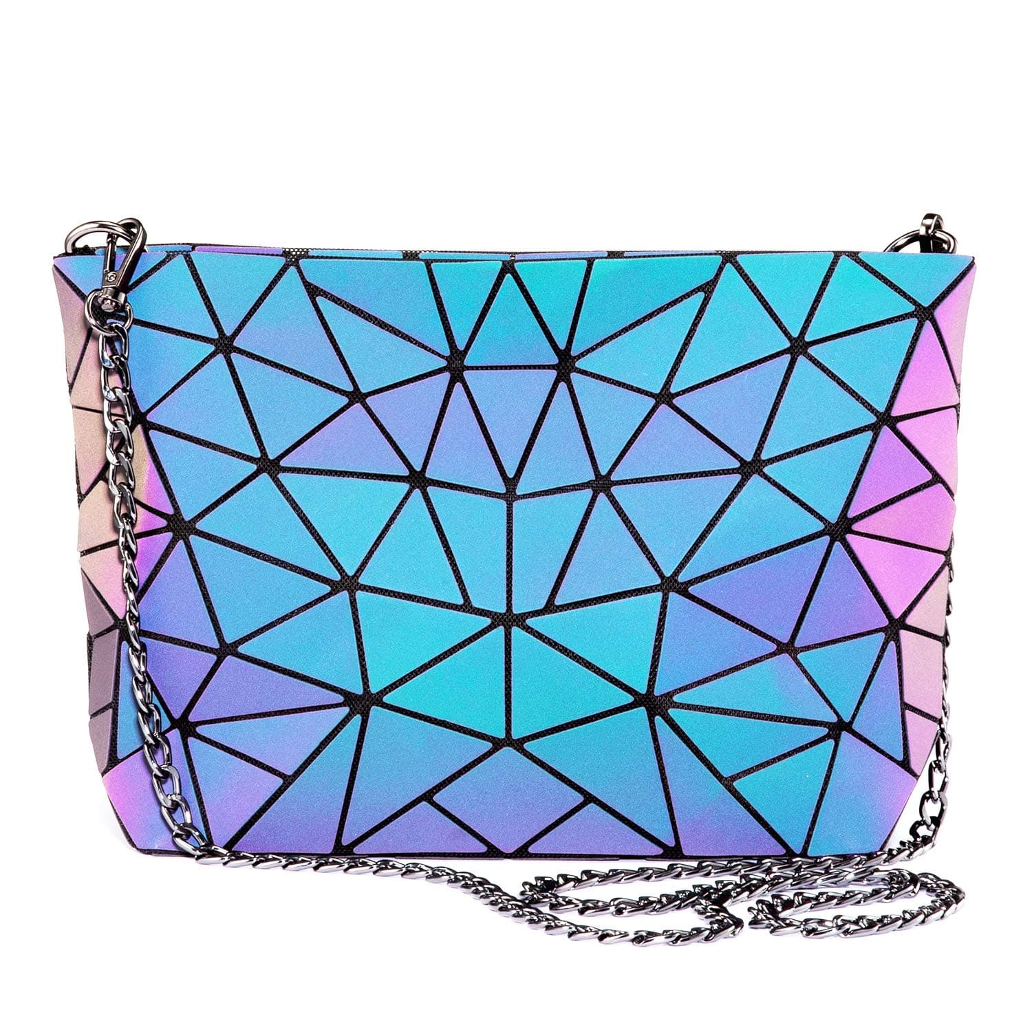 Holographic silver crossbody bag