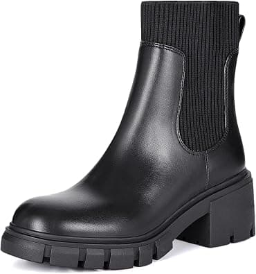 Black chunky platform combat boots